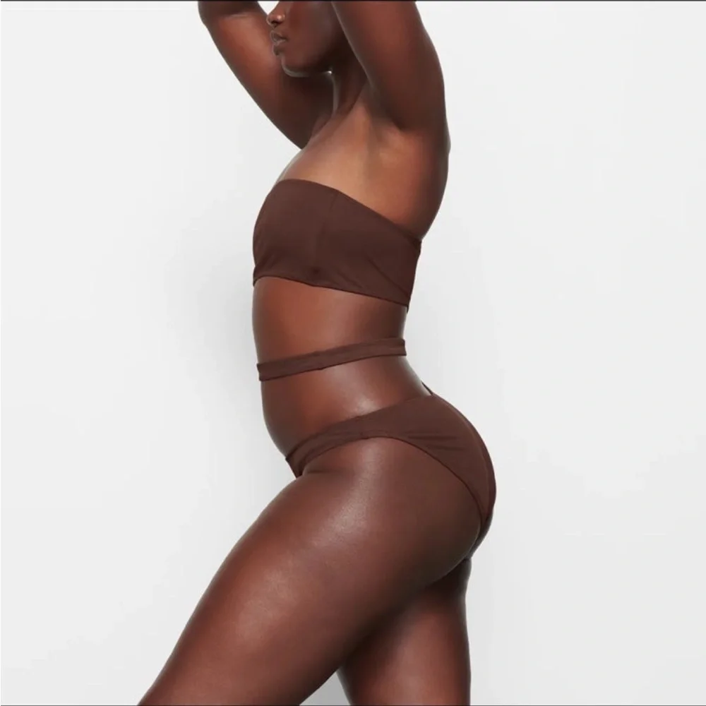 NWT SKIMS Cocoa Swim One Shoulder Monokini Size 2X